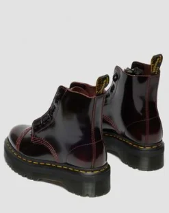 Botas Con Plataforma Sinclair De Piel Arcadia in Rojo Cereza