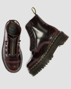 Botas Con Plataforma Sinclair De Piel Arcadia in Rojo Cereza