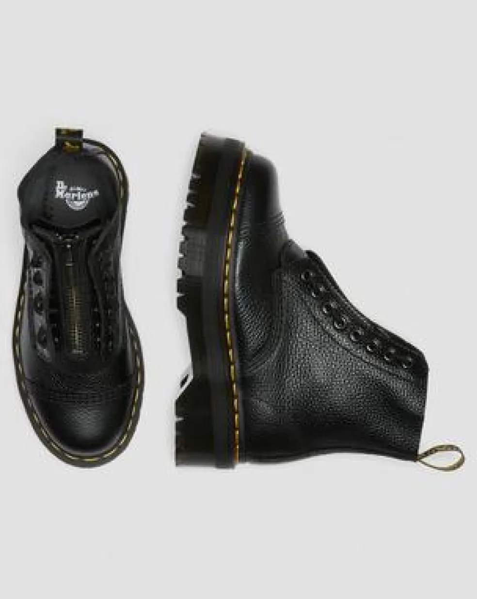 Botas con plataforma Sinclair de piel Milled Nappa in Negro
