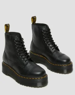 Botas con plataforma Sinclair de piel Milled Nappa in Negro