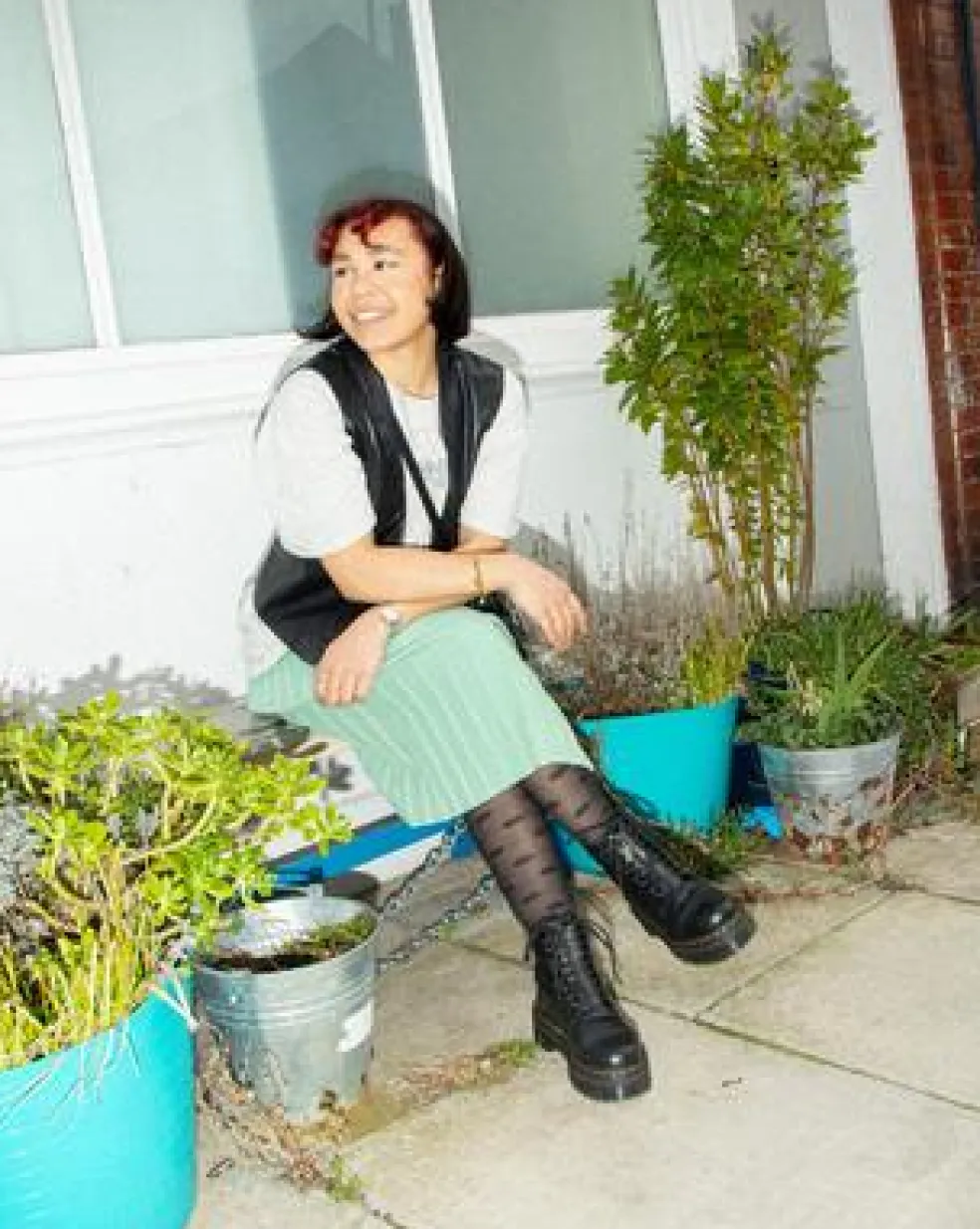 Botas con plataforma Sinclair de piel Milled Nappa in Negro