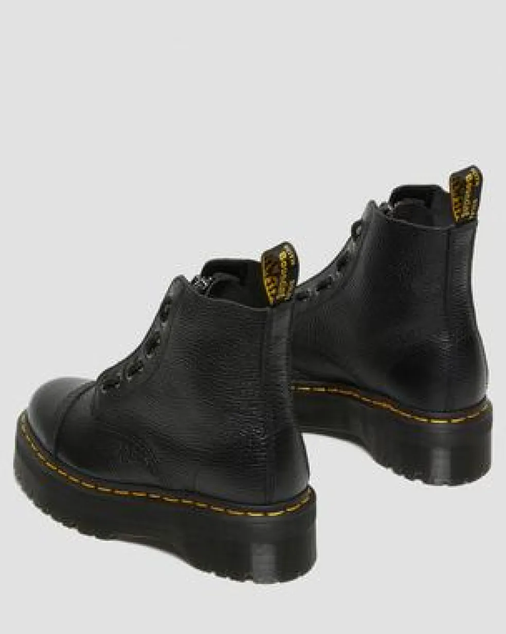 Botas con plataforma Sinclair de piel Milled Nappa in Negro