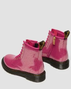 BOTAS 1460 DE CHAROL CON PURPURINA PARA JUNIOR in Rosa, Plateado & Dorado