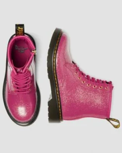 BOTAS 1460 DE CHAROL CON PURPURINA PARA JUNIOR in Rosa, Plateado & Dorado