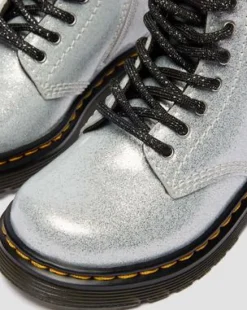 BOTAS 1460 DE CHAROL CON PURPURINA PARA NIÑOS in Plateado