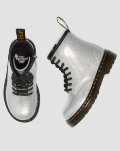BOTAS 1460 DE CHAROL CON PURPURINA PARA NIÑOS in Plateado