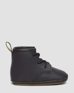Botas 1460 de piel Auburn para recién nacidos in Negro