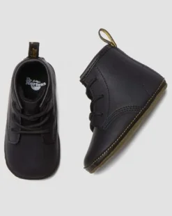 Botas 1460 de piel Auburn para recién nacidos in Negro