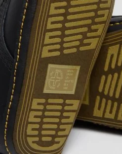 Botas 1460 de piel Auburn para recién nacidos in Negro