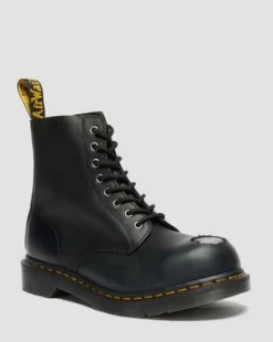 Botas 1460 de piel con puntera de acero in Negro