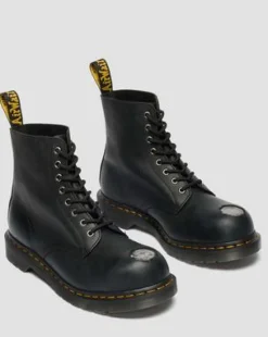 Botas 1460 de piel con puntera de acero in Negro