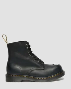 Botas 1460 de piel con puntera de acero in Negro