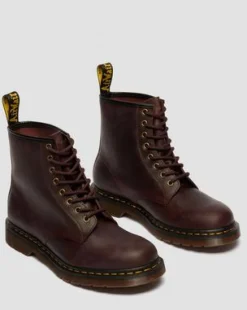 Botas 1460 de piel Crazy Horse in Rojo Cereza