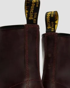 Botas 1460 de piel Crazy Horse in Rojo Cereza