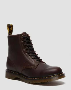 Botas 1460 de piel Grizzly con forro de borreguillo in Marrón Oscuro