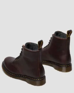 Botas 1460 de piel Grizzly con forro de borreguillo in Marrón Oscuro