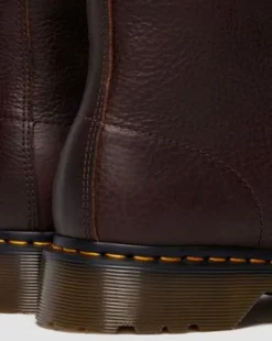 Botas 1460 de piel Grizzly con forro de borreguillo in Marrón Oscuro