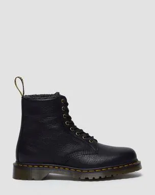 Botas 1460 de piel Grizzly con forro sintético in Negro