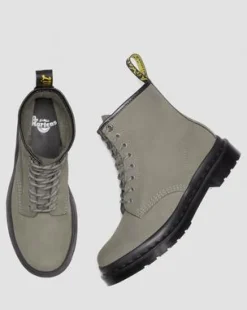 Botas 1460 de piel Milled Nobuk in Nickel Grey