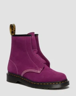 BOTAS 1460 DE PIEL NUBUCK SIN CORDONES in Morado