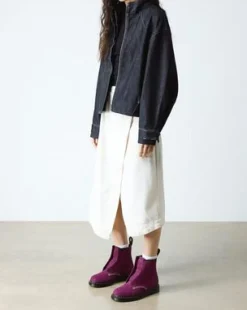 BOTAS 1460 DE PIEL NUBUCK SIN CORDONES in Morado