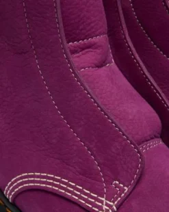 BOTAS 1460 DE PIEL NUBUCK SIN CORDONES in Morado