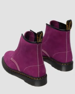 BOTAS 1460 DE PIEL NUBUCK SIN CORDONES in Morado
