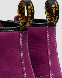 BOTAS 1460 DE PIEL NUBUCK SIN CORDONES in Morado