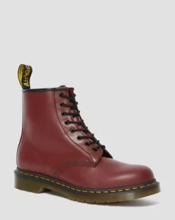 Botas 1460 de piel Smooth in Rojo Cereza