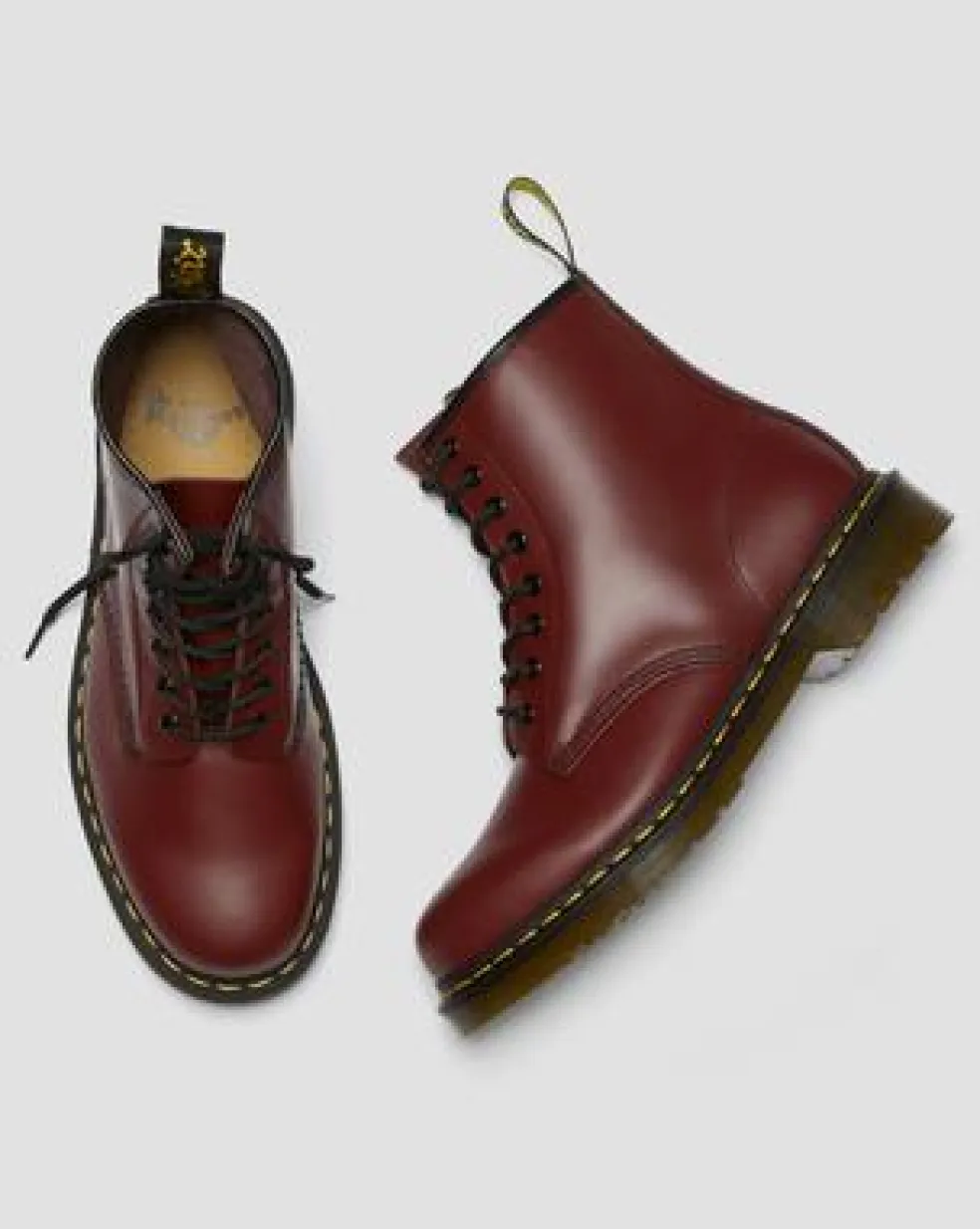 Botas 1460 de piel Smooth in Rojo Cereza