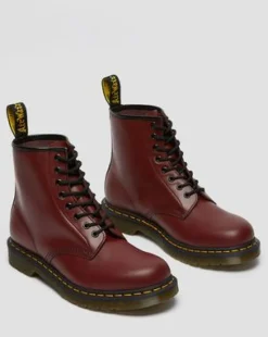 Botas 1460 de piel Smooth in Rojo Cereza