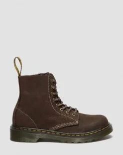 Botas 1460 de piel Tumbled Nubuck para junior in Marrón Oscuro