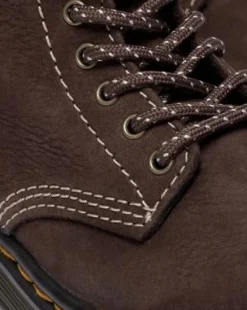 Botas 1460 de piel Tumbled Nubuck para niños in Marrón Oscuro