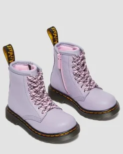 Botas 1460 de piel Virginia para niños in Lavanda