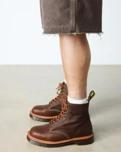 Botas 1460 de piel Wild Grain in Marrón Sepia