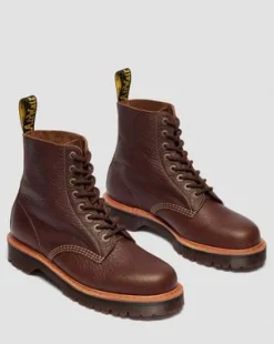 Botas 1460 de piel Wild Grain in Marrón Sepia