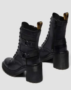 BOTAS DE TACÓN CHESNEY HARNESS DE PIEL SENDAL in Negro