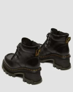 Botas de tacón Corran de piel Atlas con 3 ojales in Negro