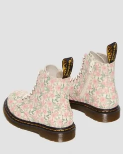 Botas 1460 Floral de piel para niños in Color Crema