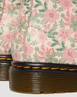 Botas 1460 Floral de piel para niños in Color Crema