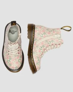 Botas 1460 Floral de piel para niños in Color Crema