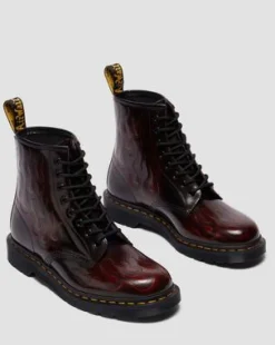 Botas 1460 Inferno de piel in Rojo Cereza