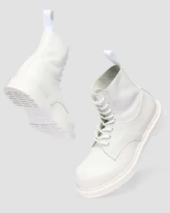 BOTAS 1460 / 1461 MM6 DE PIEL in Blanco