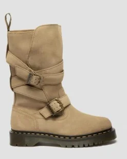 Botas moteras Anistone de ante con 2 tiras in Ambrato