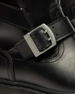 Botas moteras Anistone de piel con 2 tiras in Negro