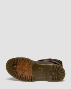 Botas moteras Anistone de piel Crazy Horse con 2 tiras in Marrón Oscuro