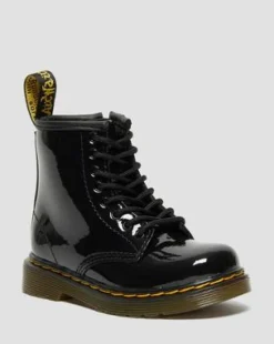 Botas 1460 para niños de charol in Negro