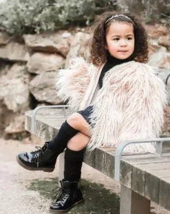 Botas 1460 para niños de charol in Negro