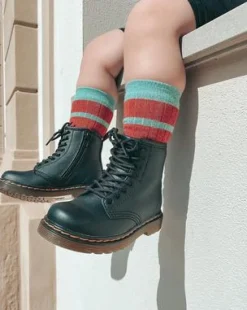 Botas 1460 para niños de piel Softy T in Negro