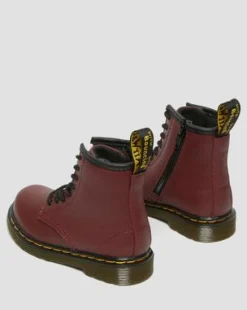 Botas 1460 para niños de piel Softy T in Rojo Cereza